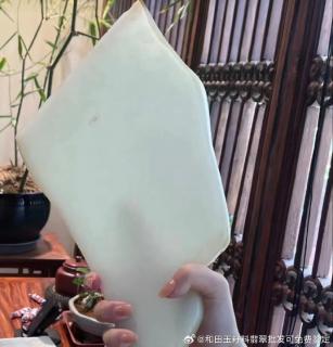收藏款和田玉白玉山料手镯切片,大家看下,油性爆表,大料所切