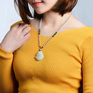 和田玉佛吊坠女款白玉笑佛玉佩弥勒佛玉项链女玉坠玉石佛公带证书