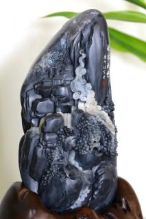 和田玉(青花)独籽摆件