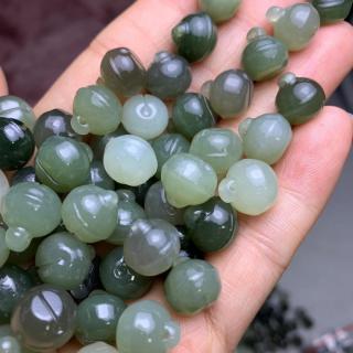 厂家批发和田玉青海料雕刻铃铛 小巧可爱 双面立体精雕 diy配饰