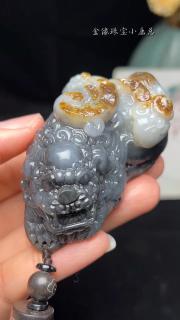 和田玉青花籽料【事事如意】天然水墨丹青