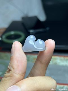 116【和田玉】烟紫小猫吊坠